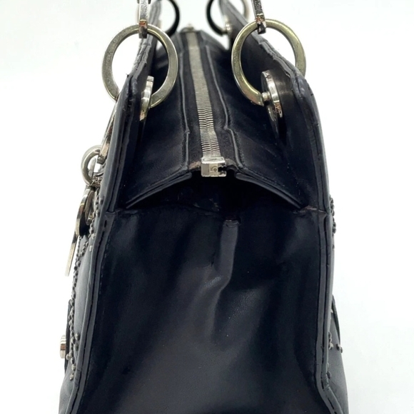 Sold Lady Dior By Christian Dior Black Studded Women's Bag Ex Condition - Picture 6 of 13